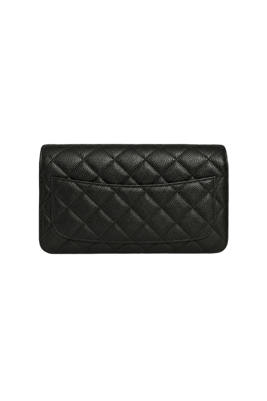 [1990s] Black Leather Bag - Back View