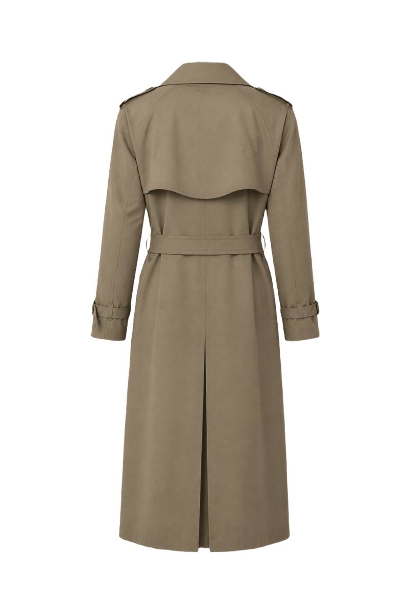 1980s Beige Cotton Trench Coat - Back View
