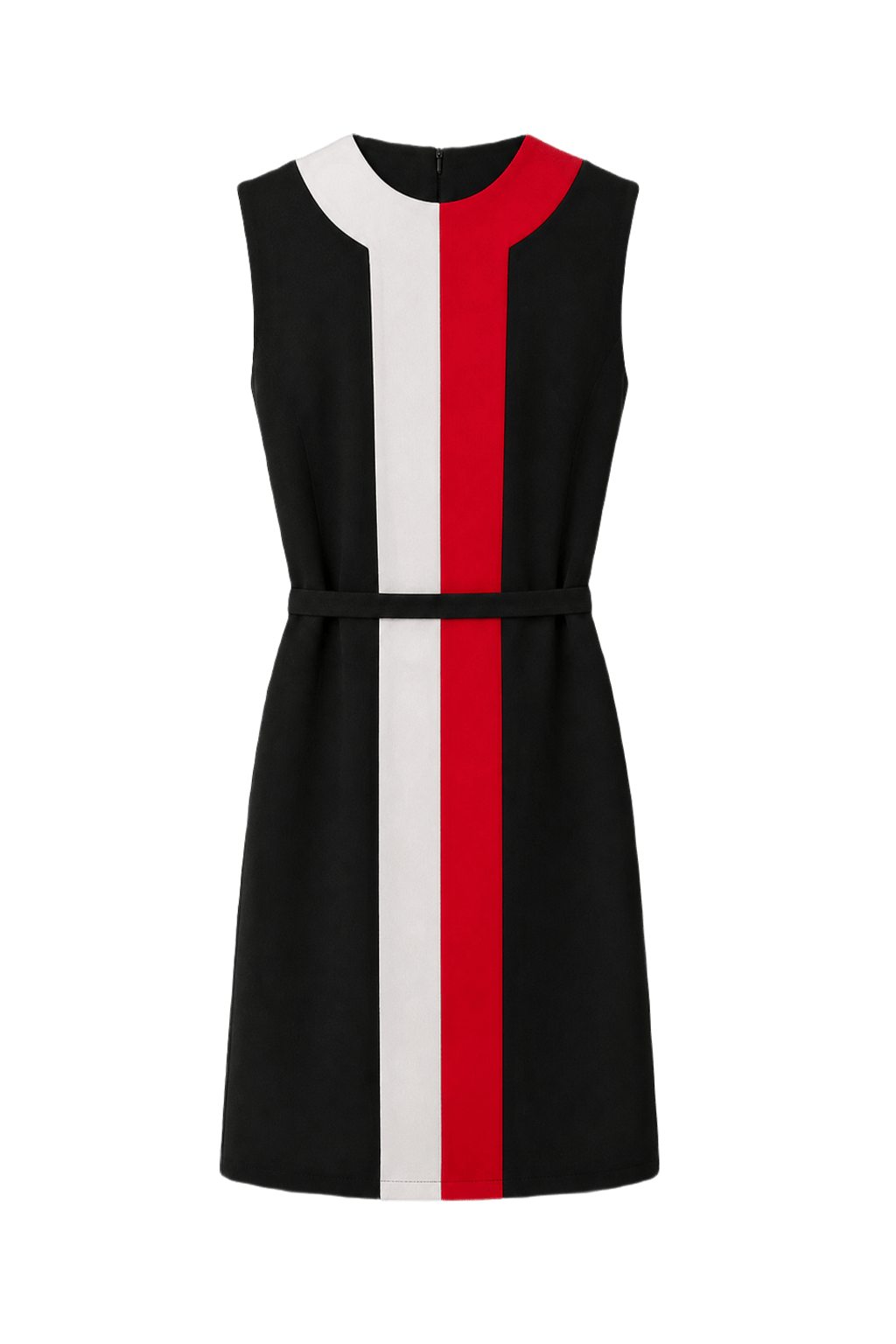 1960s Black Polyester Shift Dress - Back View