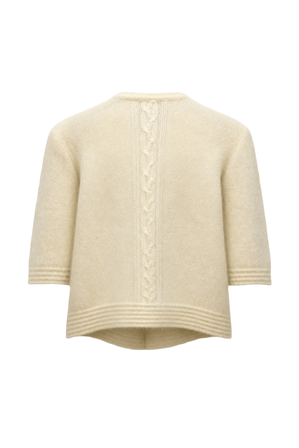1970s Cream White Mohair Cardigan - Back View