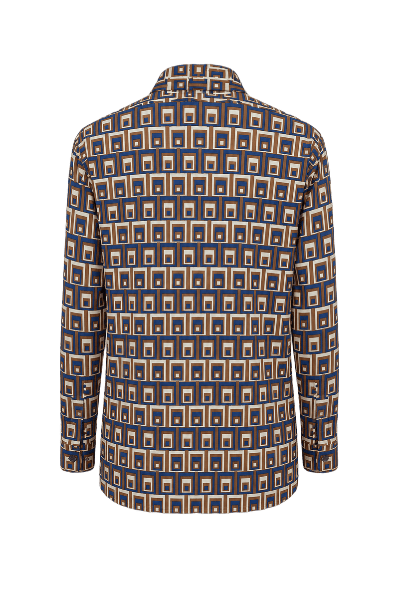 1970s Brown Polyester Shirt - Back View
