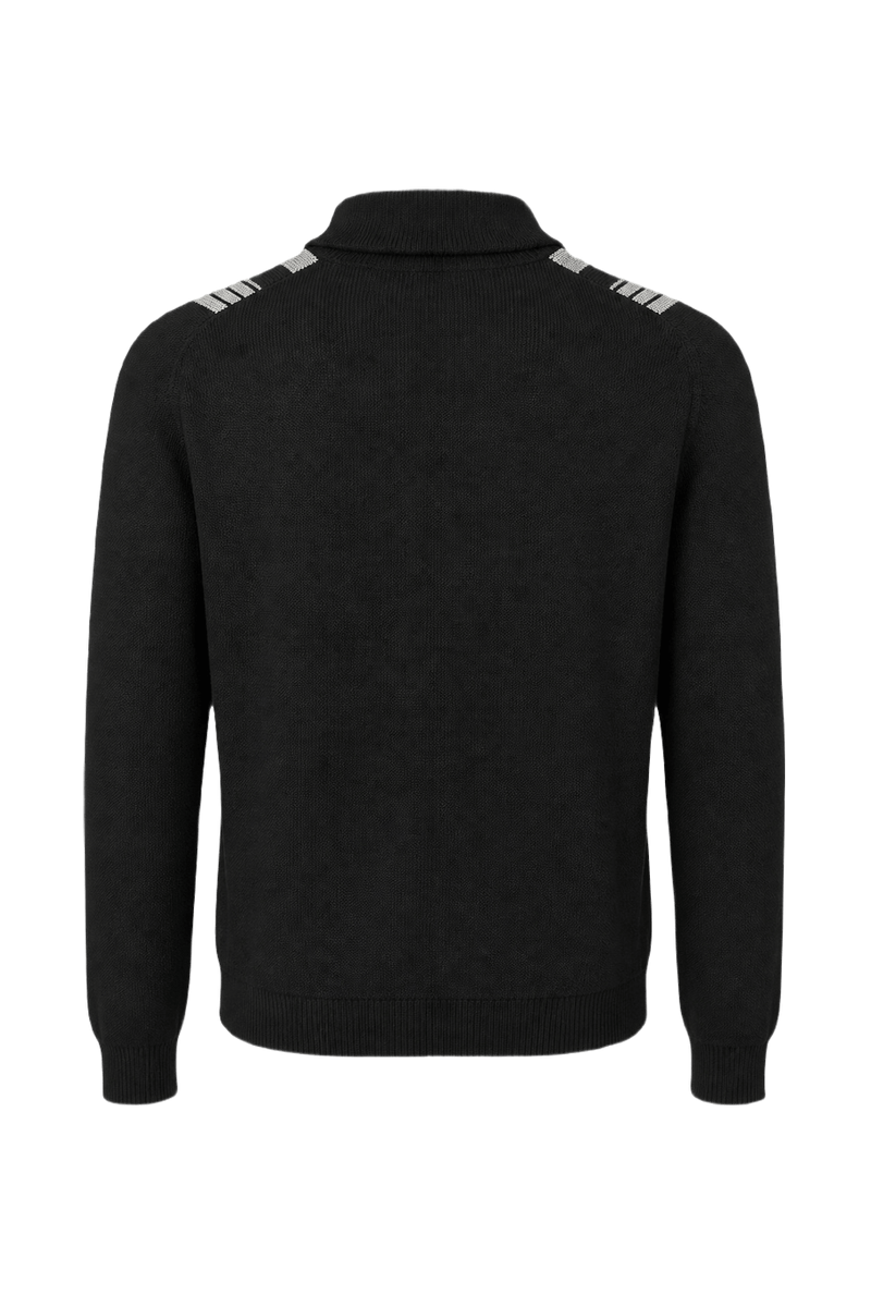 1960s Black Wool Blend Polo - Back View