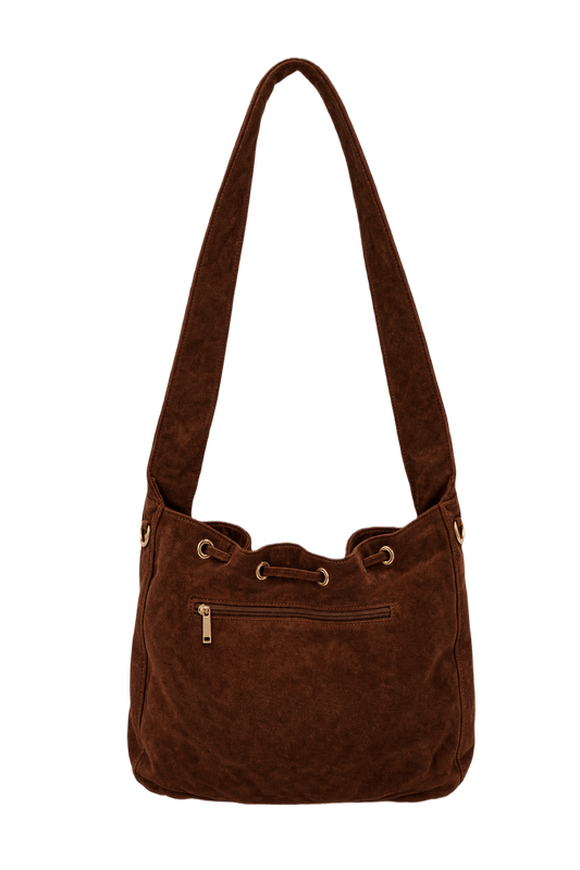 1990s Brown Suede Bag - Back View