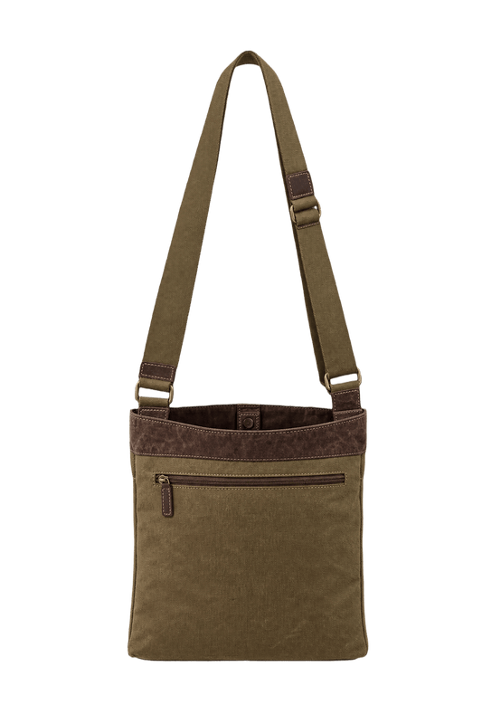 1990s Khaki Canvas Bag - Back View