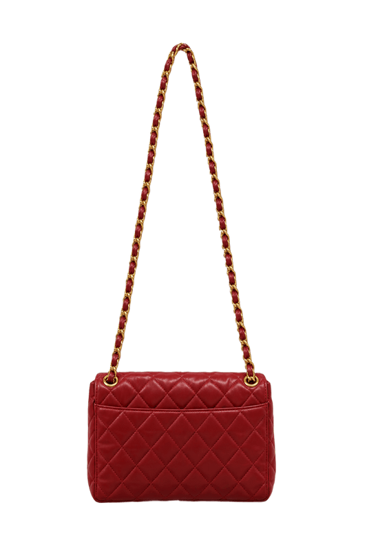 1990s Red Leather Bag - Back View