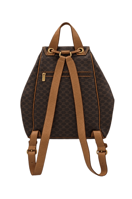1990s Brown Canvas Backpack - Back View
