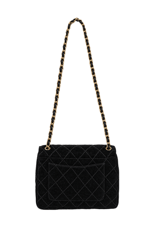 1990s Black Leather Bag - Back View