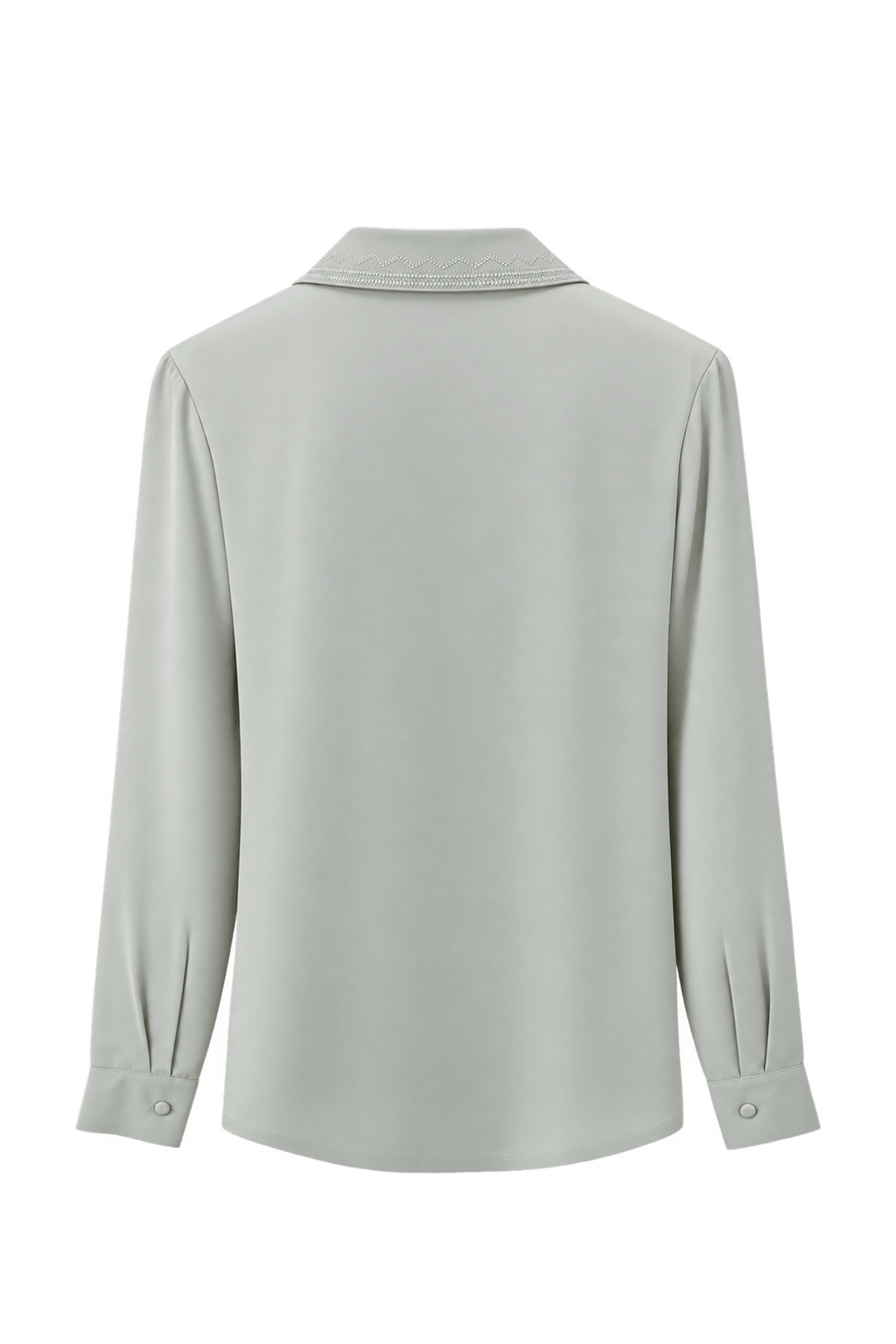 1970s Mint Green Polyester Blouse - Back View