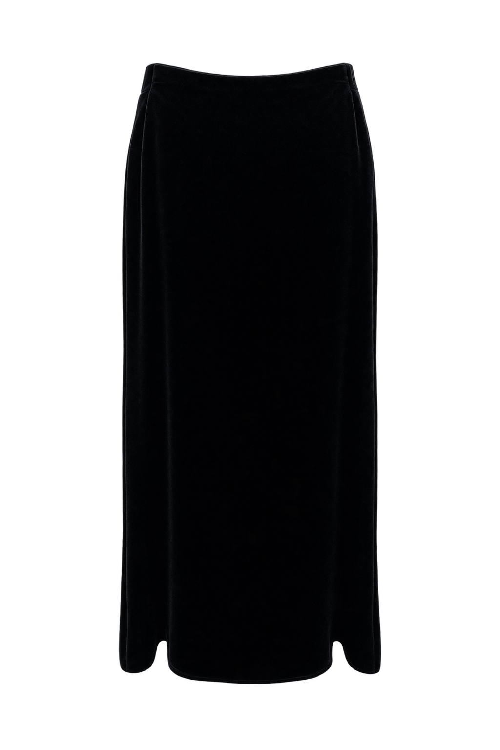 1990s Black Velvet Skirt - Back View