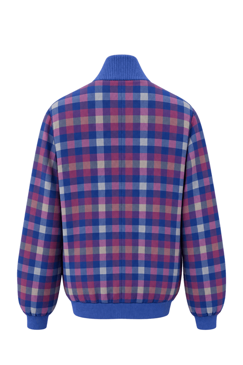 1980s Blue Cotton Blend Jacket - Back View