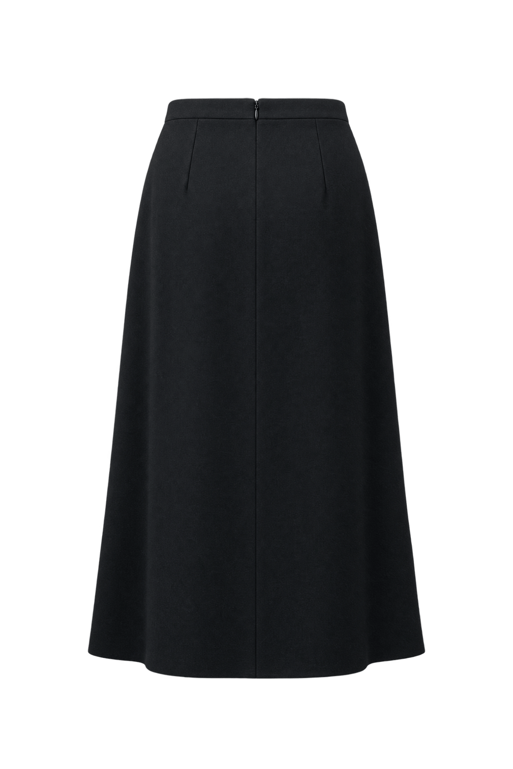 1990s Black Wool Blend Skirt - Back View