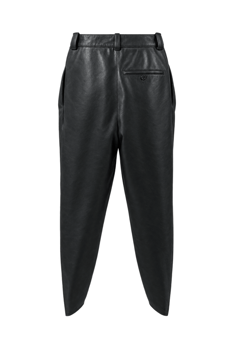 1990s Black Leather Pants - Back View