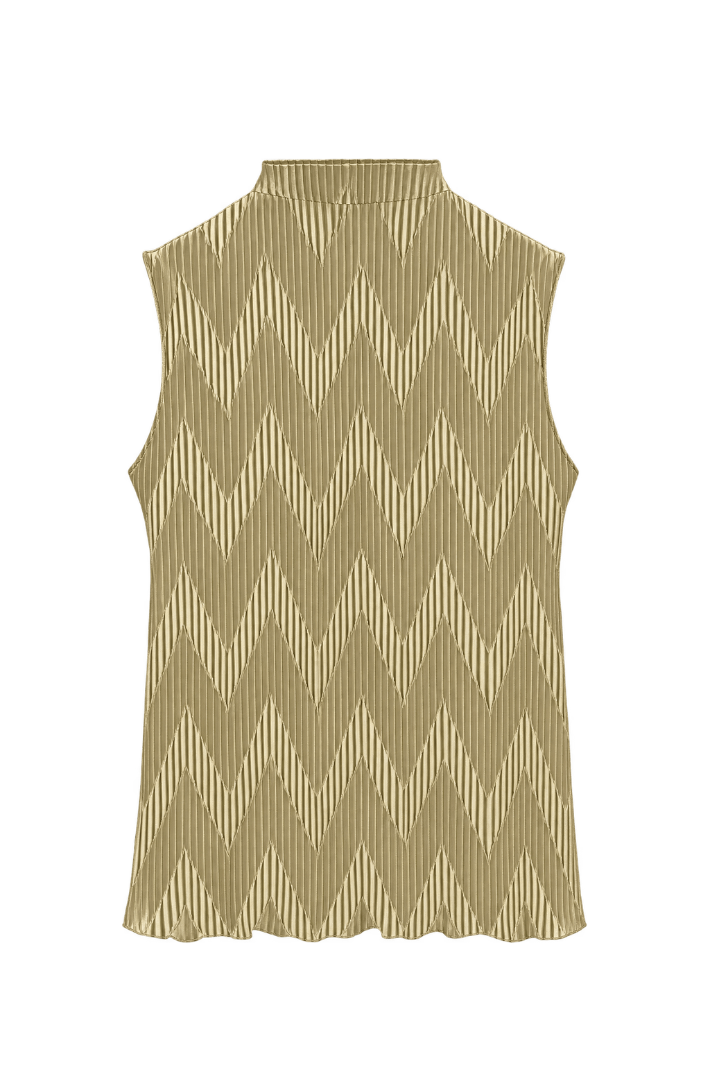 1990s Gold Polyester Blouse - Back View