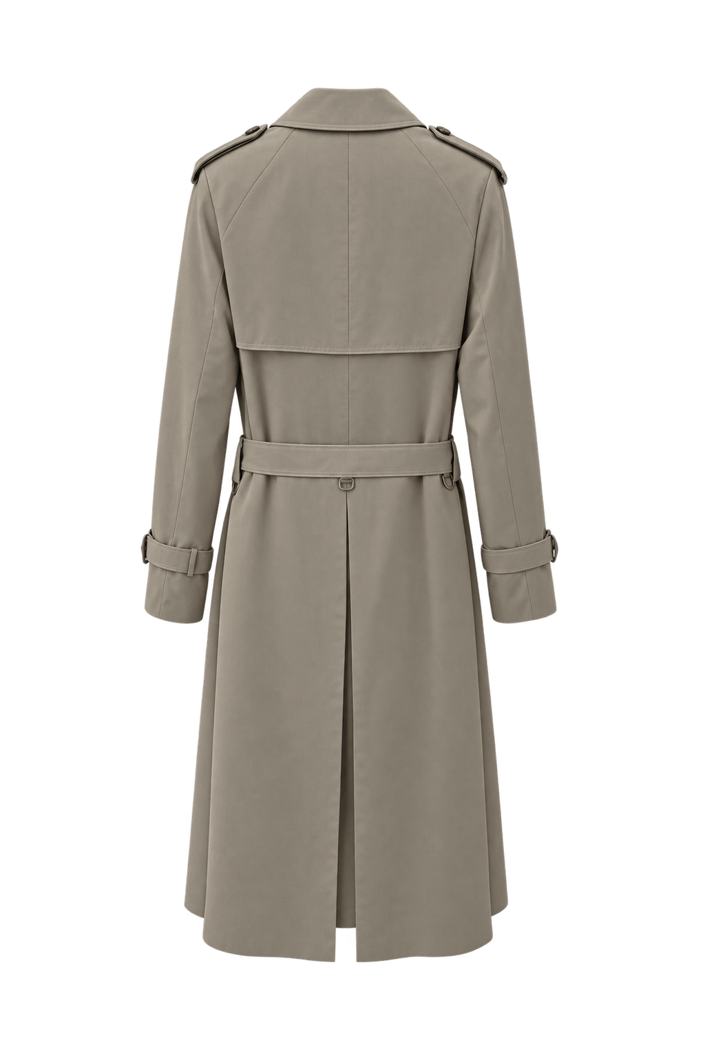 1980s Beige Cotton Blend Trench Coat - Back View
