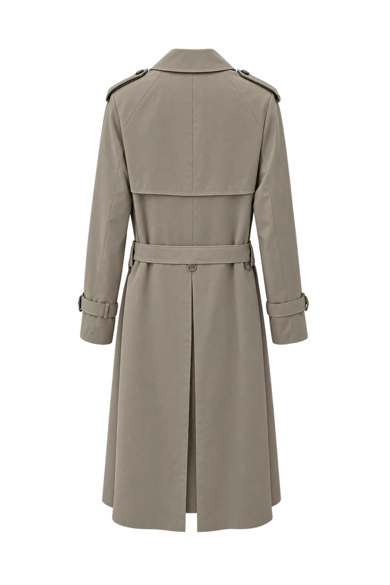 1980s Beige Cotton Blend Trench Coat - Back View