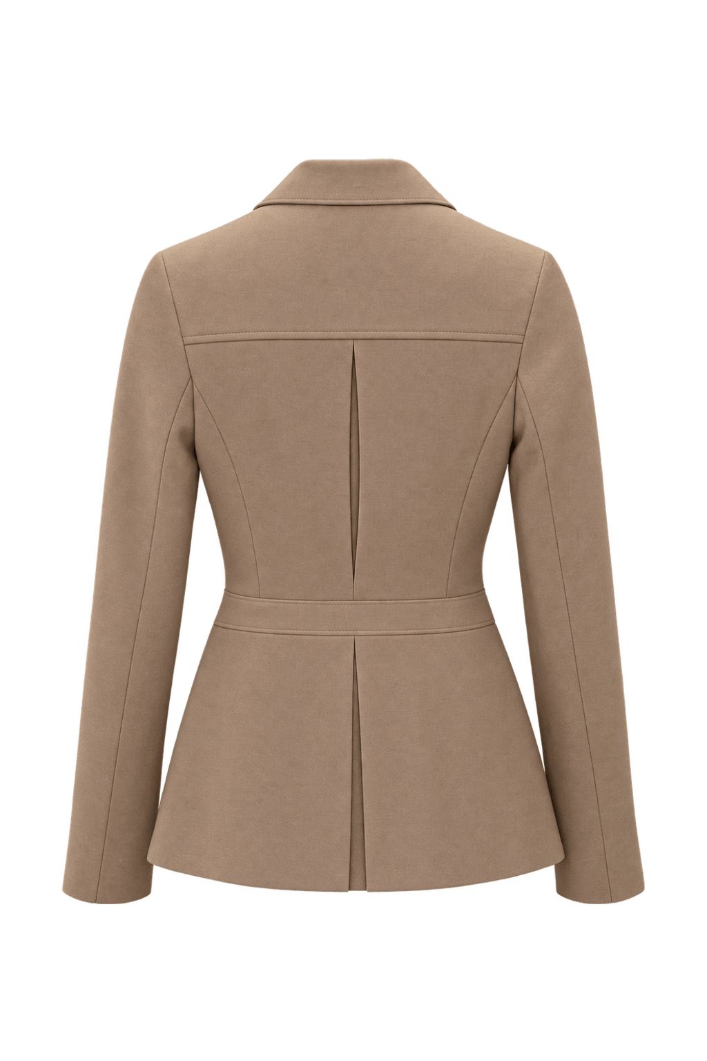 1990s Tan Wool Blend Blazer - Back View