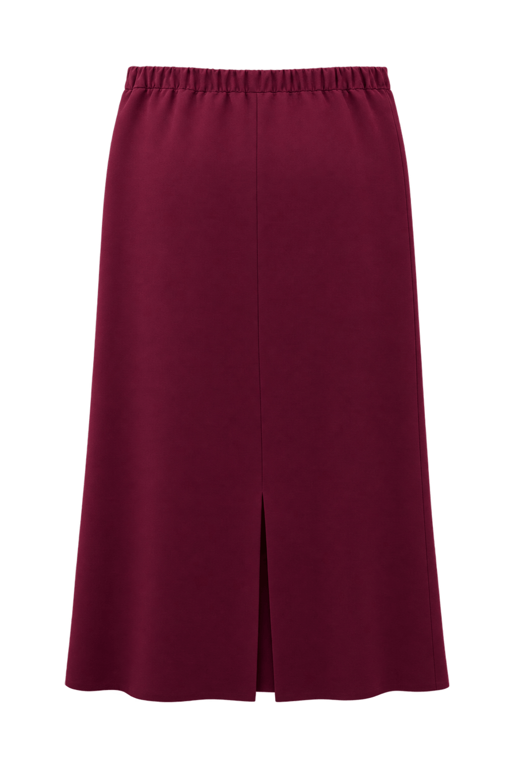 1980s Burgundy Cotton Blend Skirt - Back View