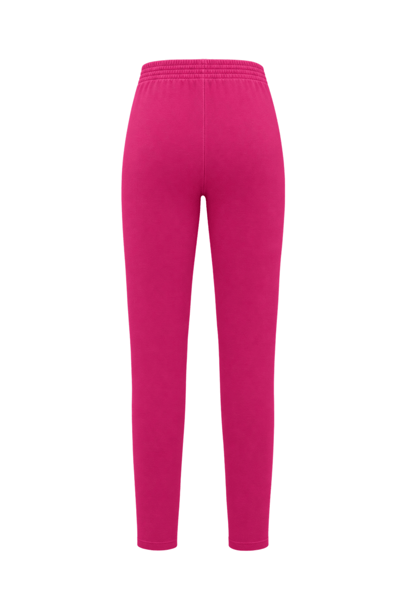 1980s Bright Pink Cotton Blend Pants - Back View