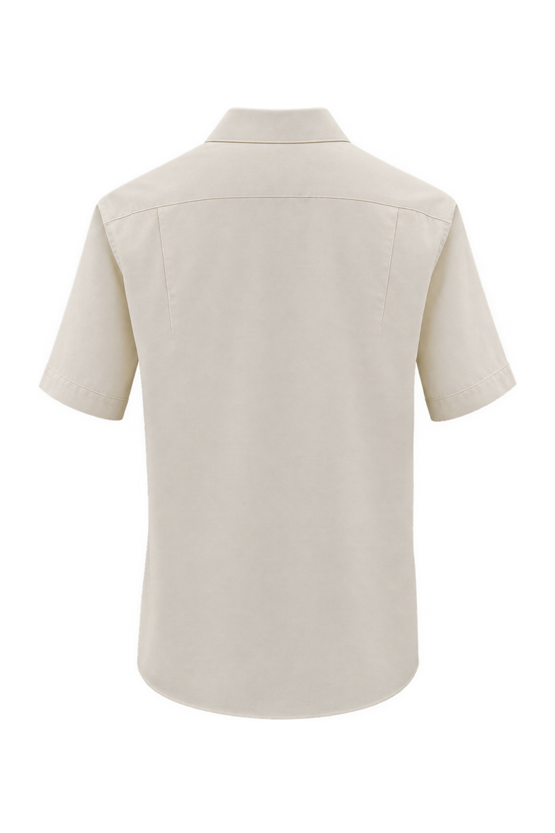 1980s Cream White Cotton Blend Shirt - Back View
