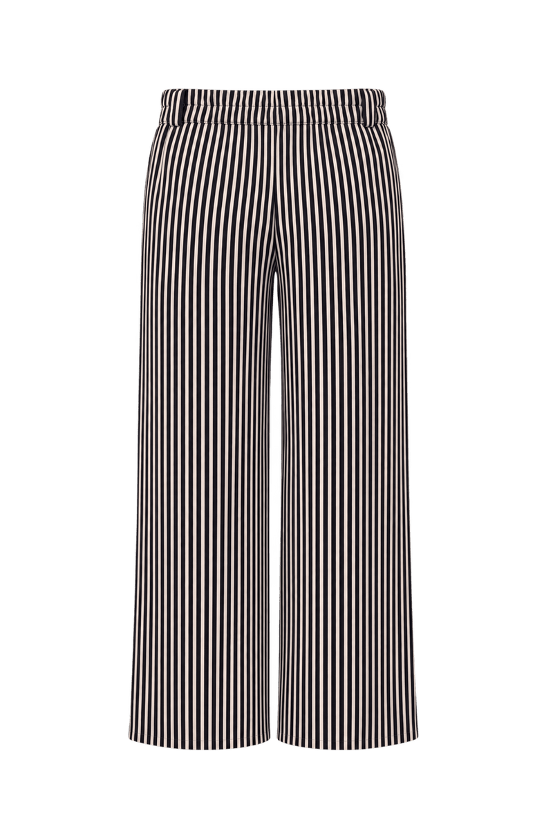 1980s Black and White Cotton Blend Pants - Back View