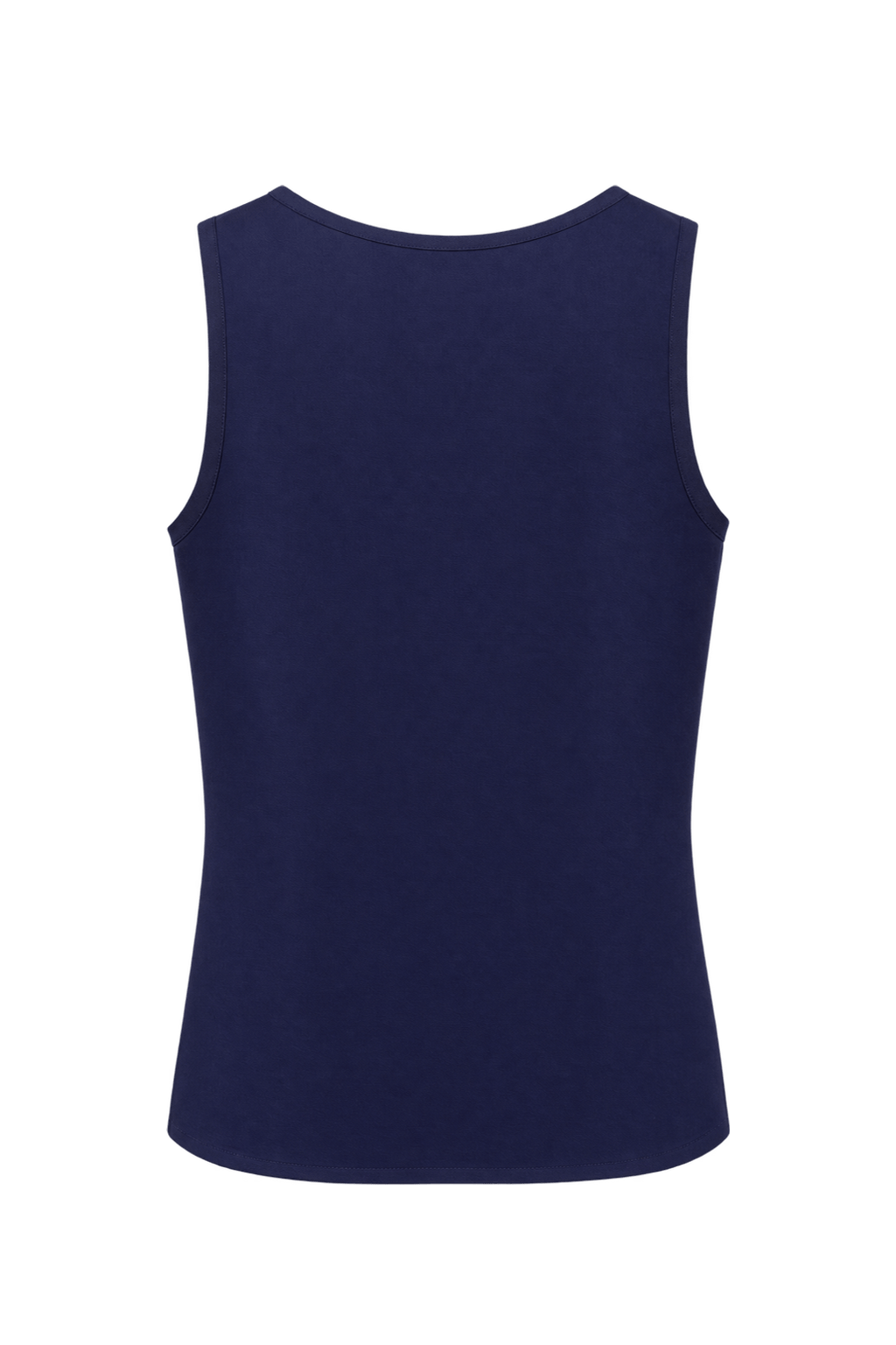1980s Navy Blue Cotton Blend Tank Top - Back View