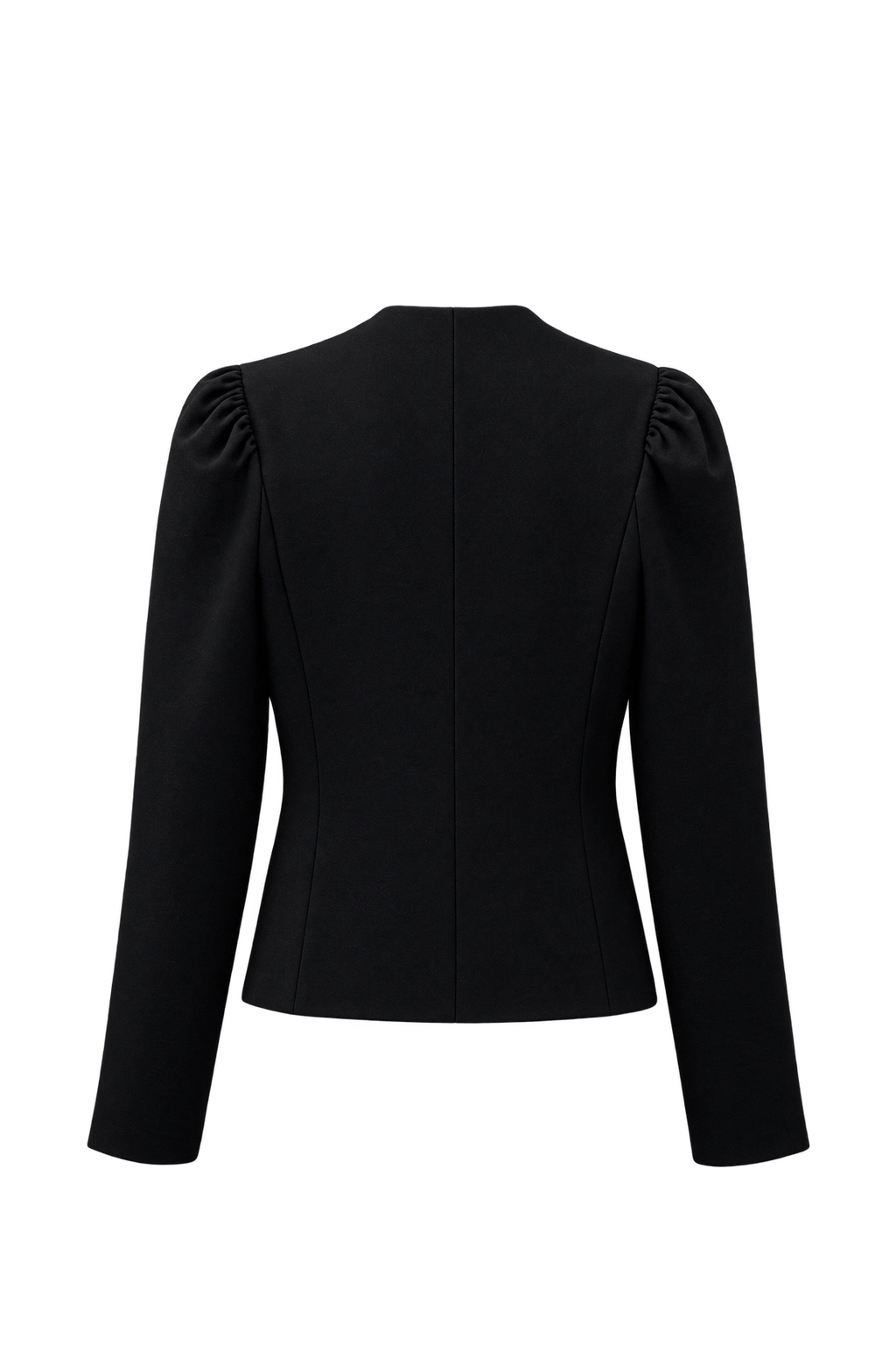 1980s Black Wool Blend Jacket - Back View
