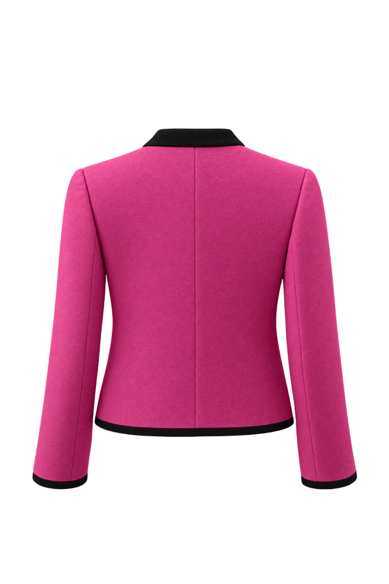 1980s Bright Pink Wool Blazer - Back View