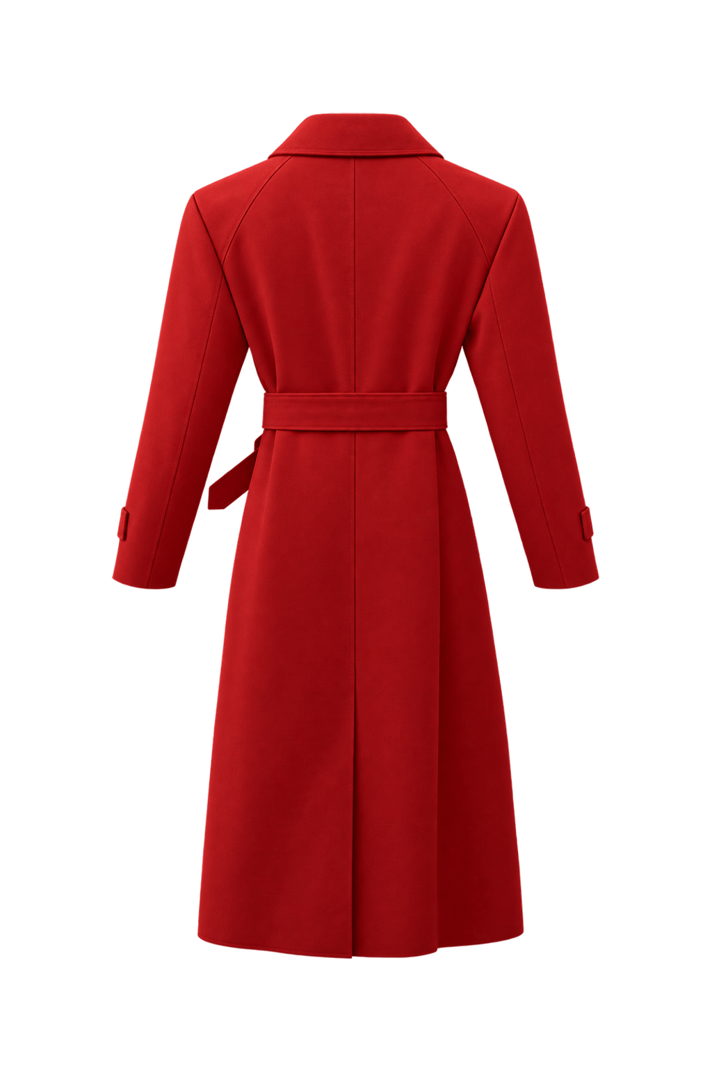 1980s Red Cotton Blend Coat - Back View