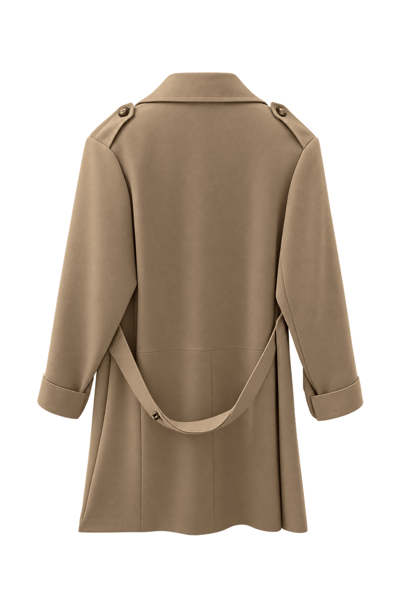 1980s Tan Polyester Blend Jacket - Back View