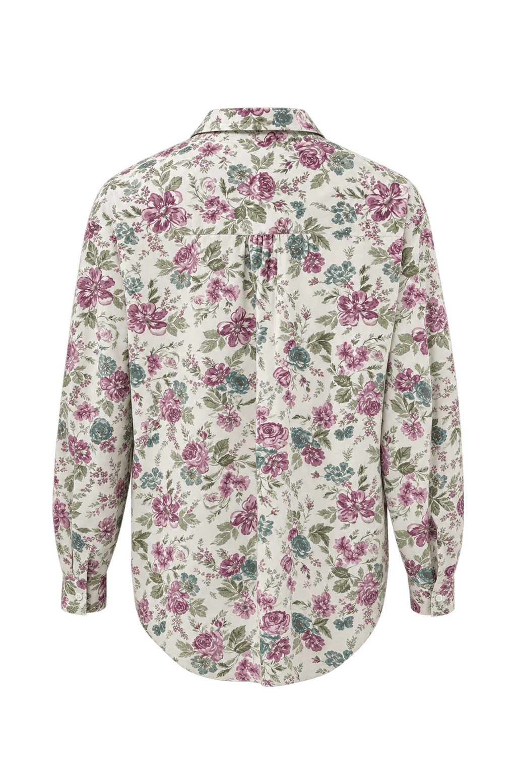 1980s Ivory Cotton Blend Shirt - Back View
