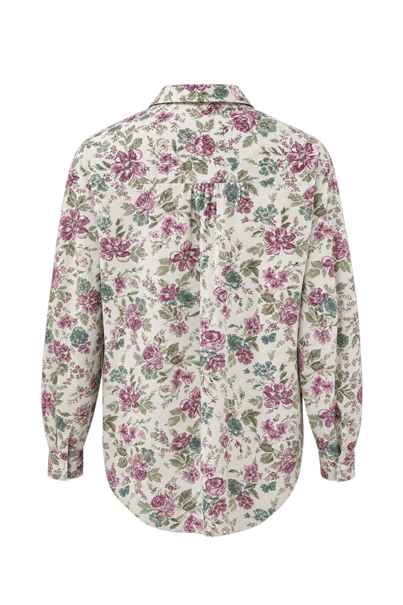 1980s Ivory Cotton Blend Shirt - Back View