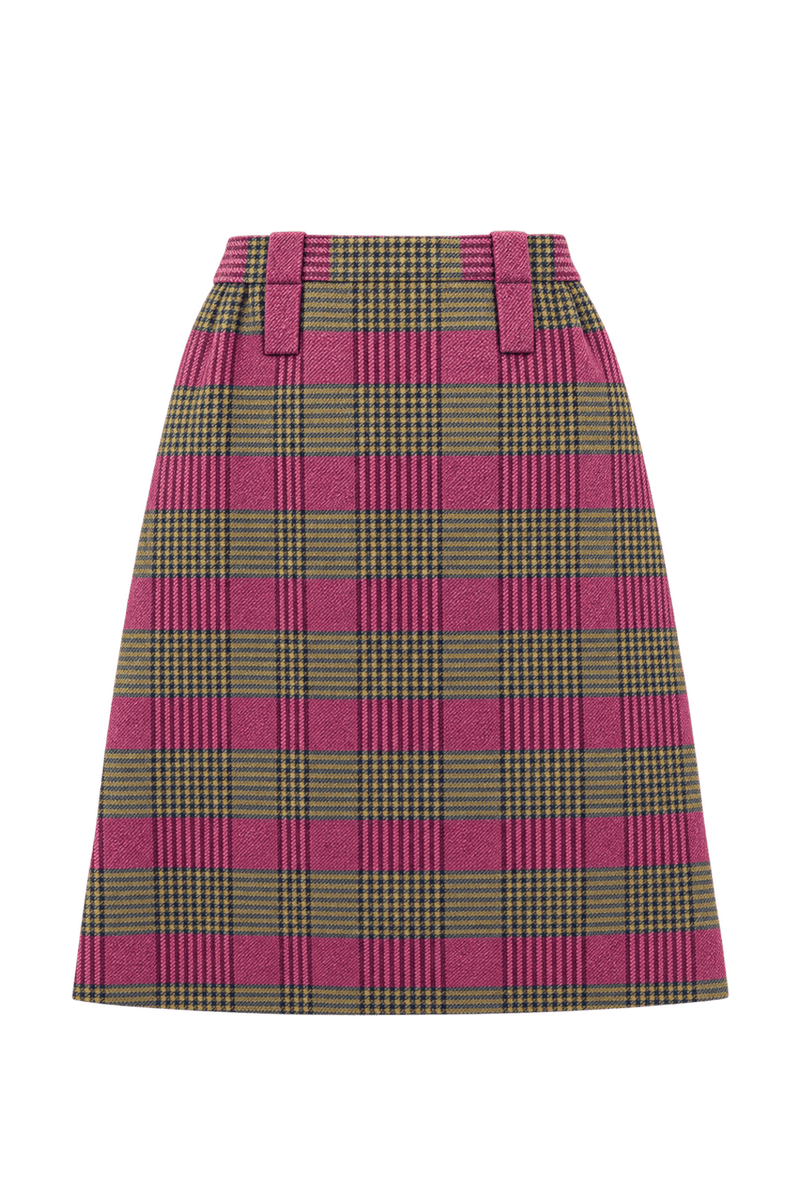 1960s Pink Cotton Blend Skirt - Back View