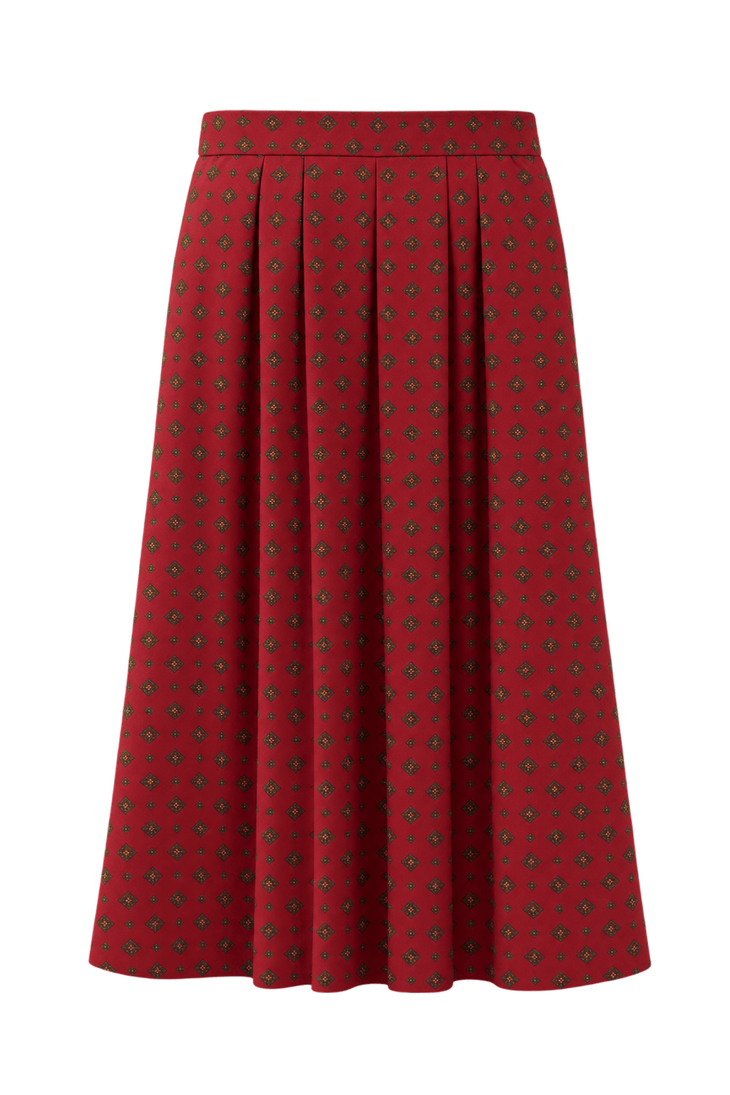 1970s Red Cotton Blend Skirt - Back View