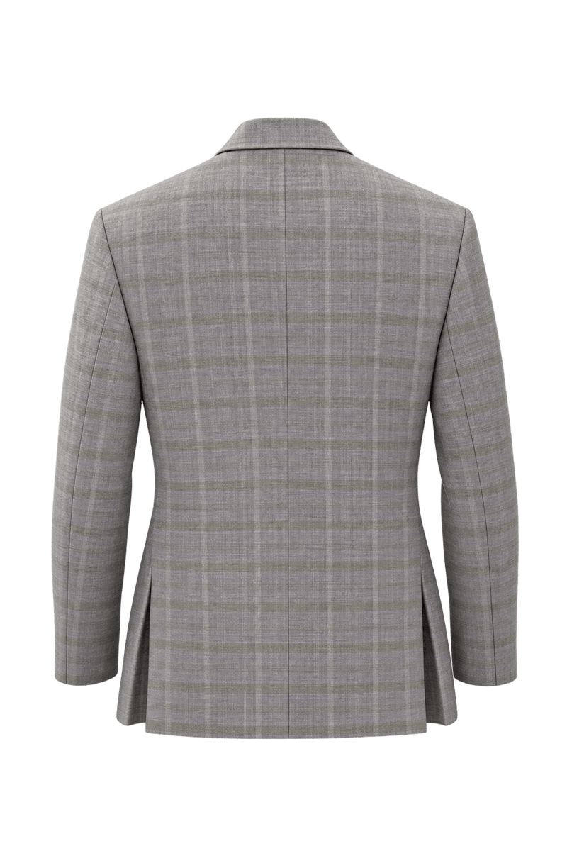 1980s Grey Wool Blend Blazer - Back View