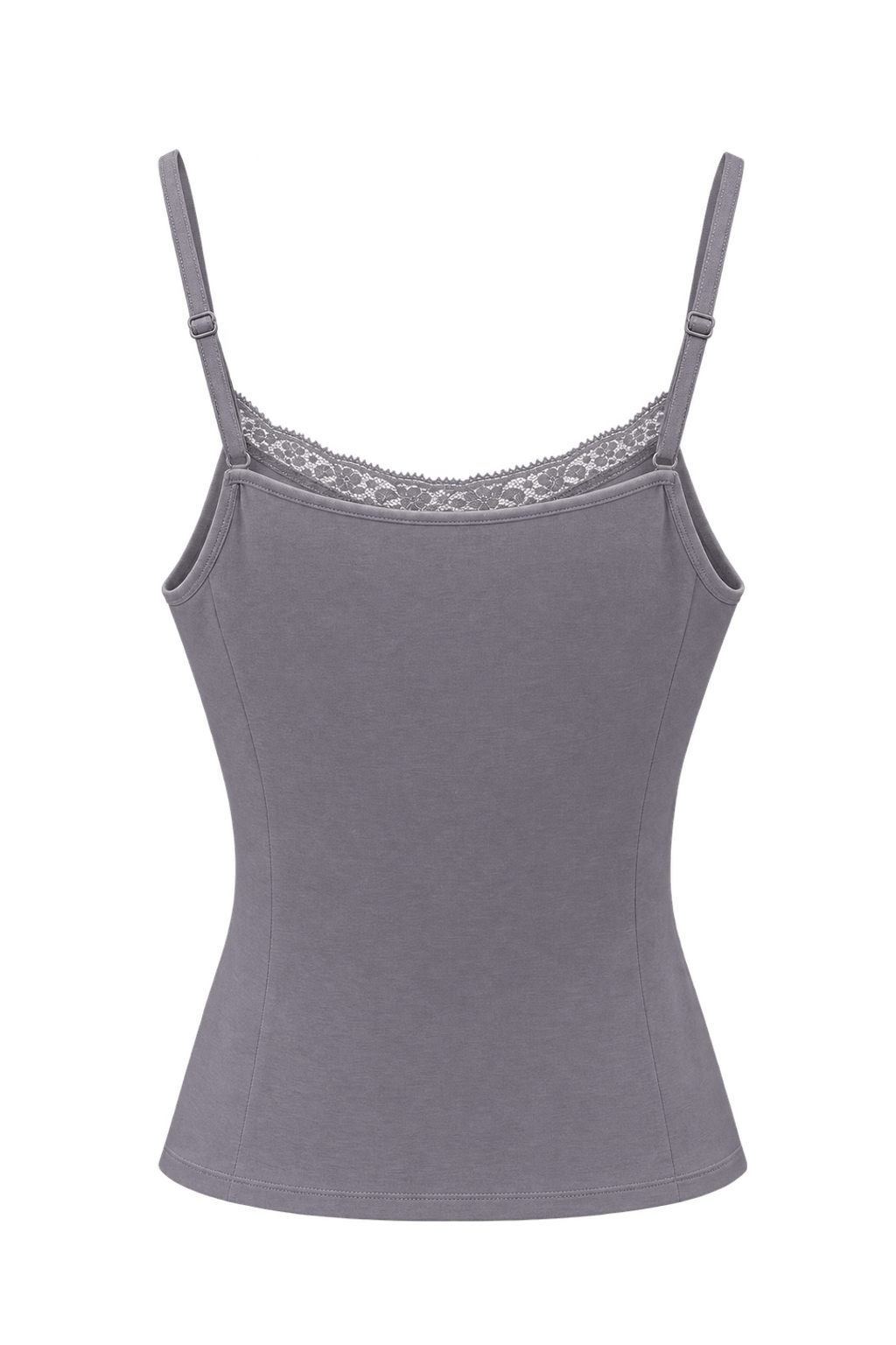 1990s Gray Cotton Blend Tank Top - Back View