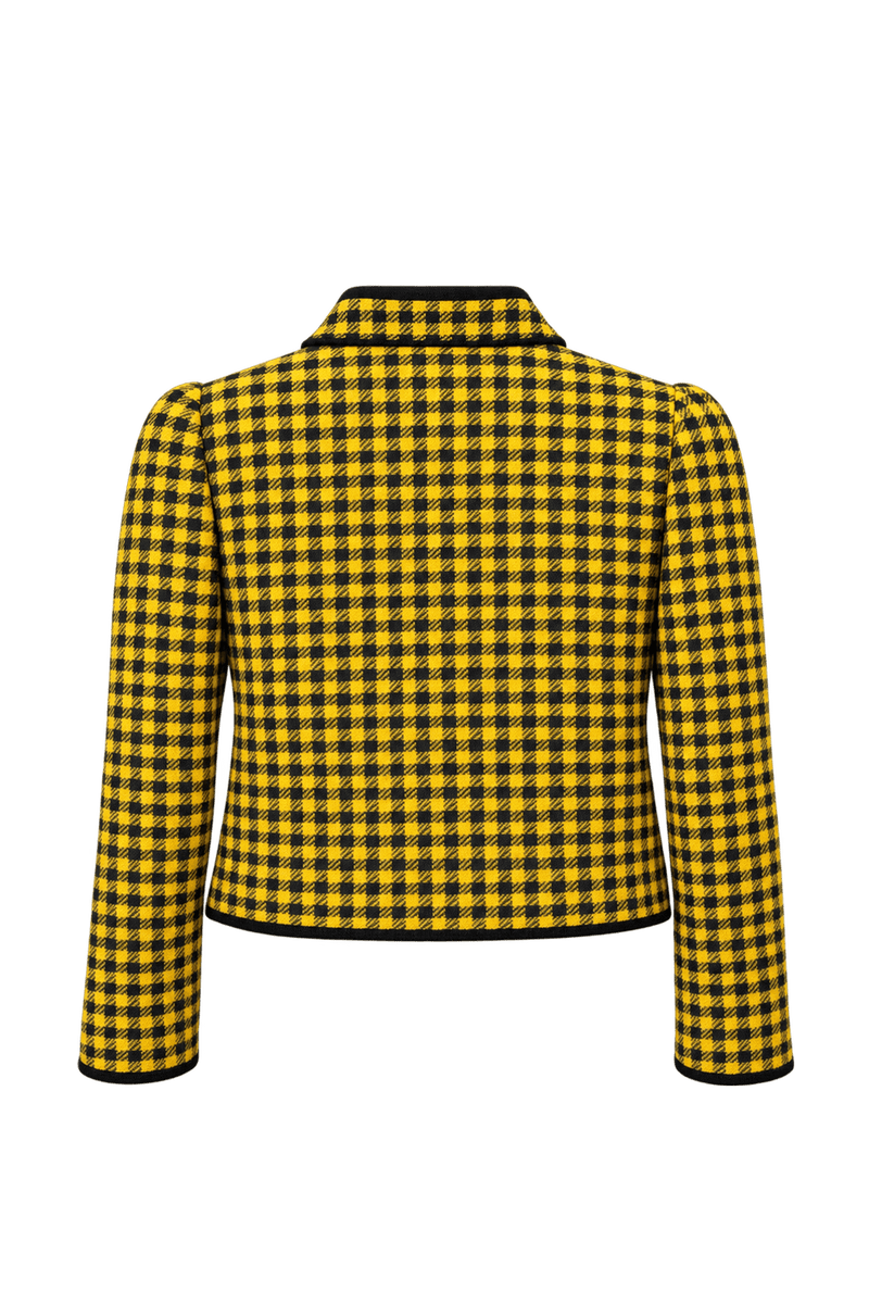1990s Yellow Wool Blend Jacket - Back View