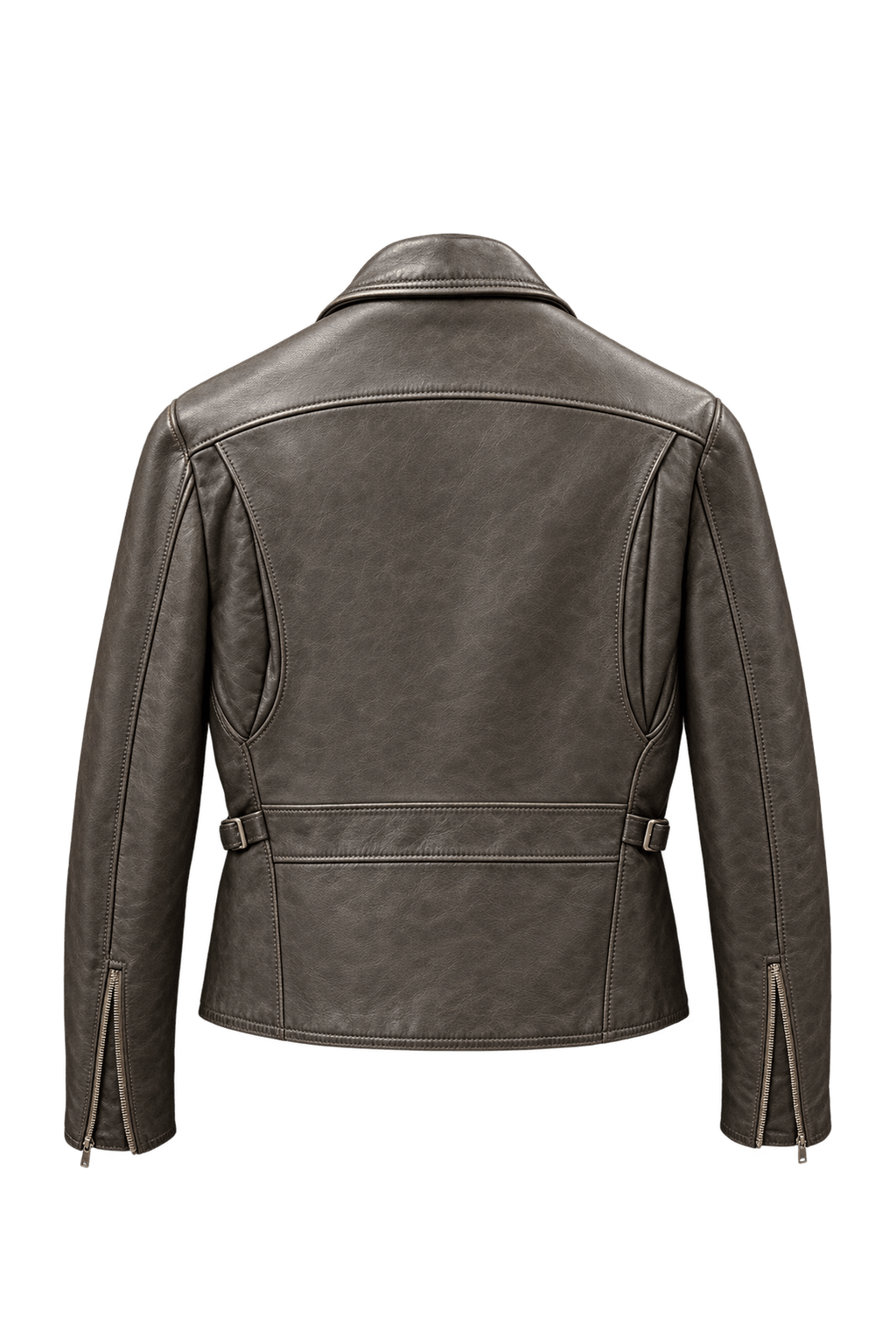 1990s Brown Leather Jacket - Back View