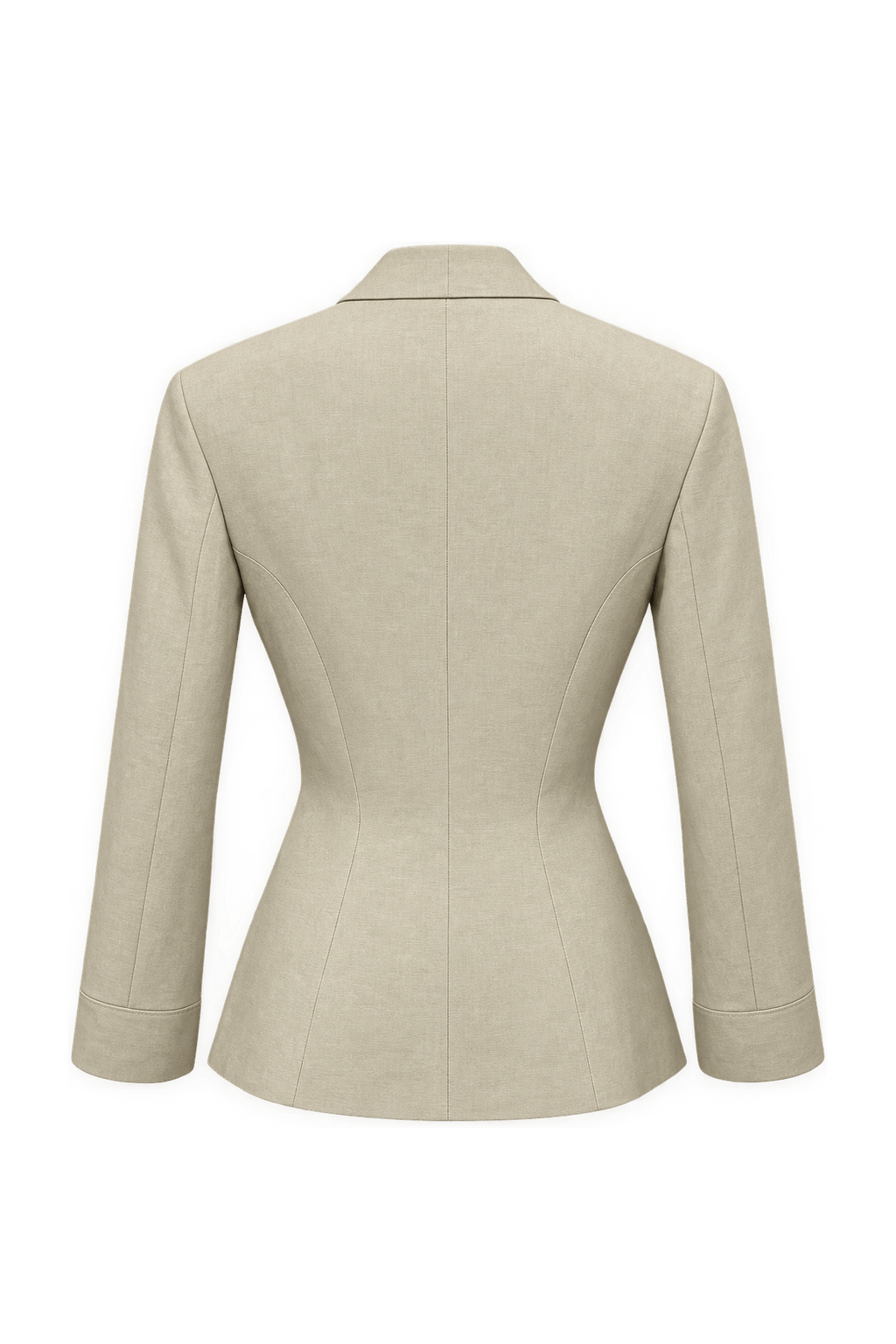 1980s Beige Cotton Blend Blazer - Back View