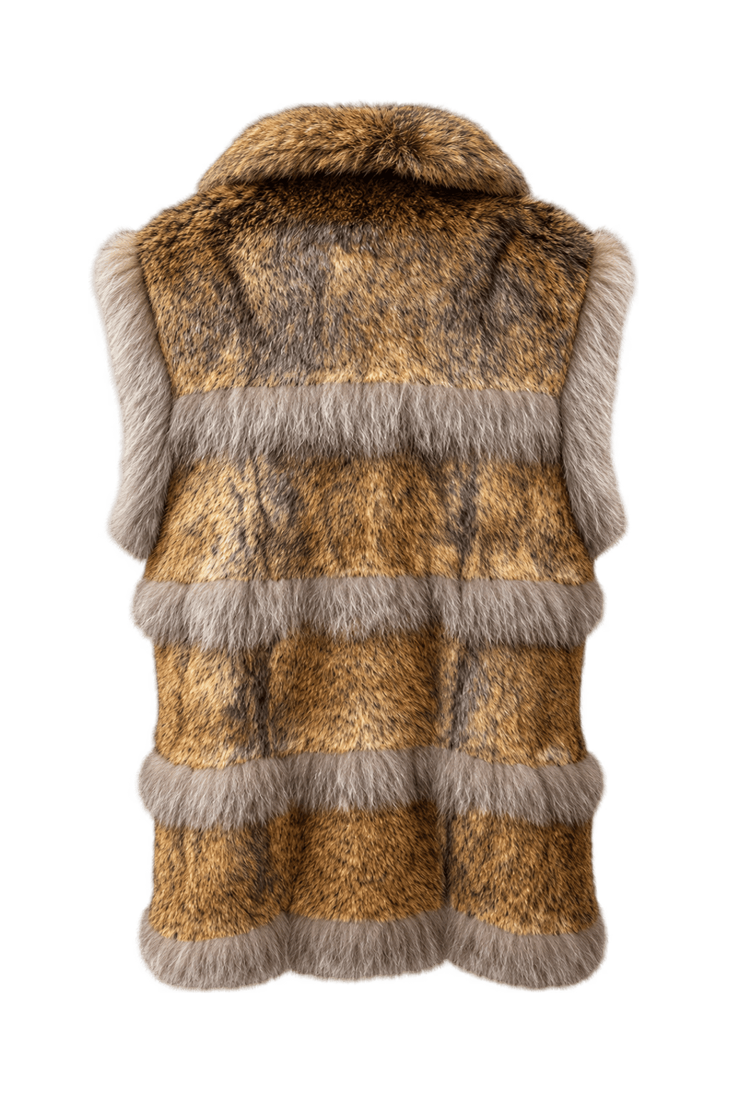 1970s Tan Fur Vest - Back View