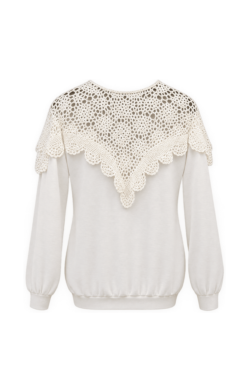 1990s Cream Cotton Blend Sweater - Back View