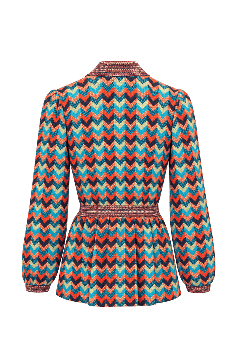 1970s Multi-Color Wool Blend Jacket - Back View