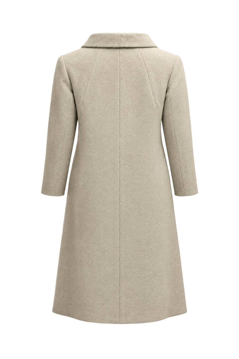 1960s Cream Wool Blend Coat - Back View