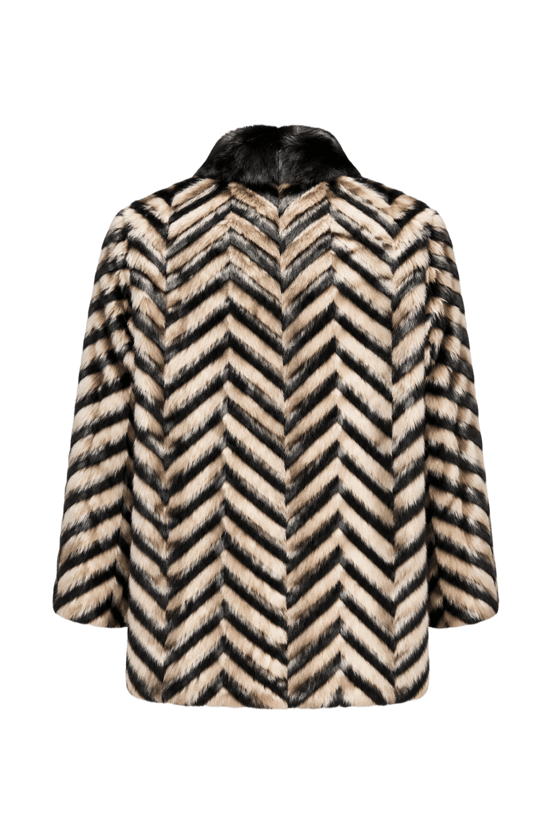 1980s Black Faux Fur Coat - Back View