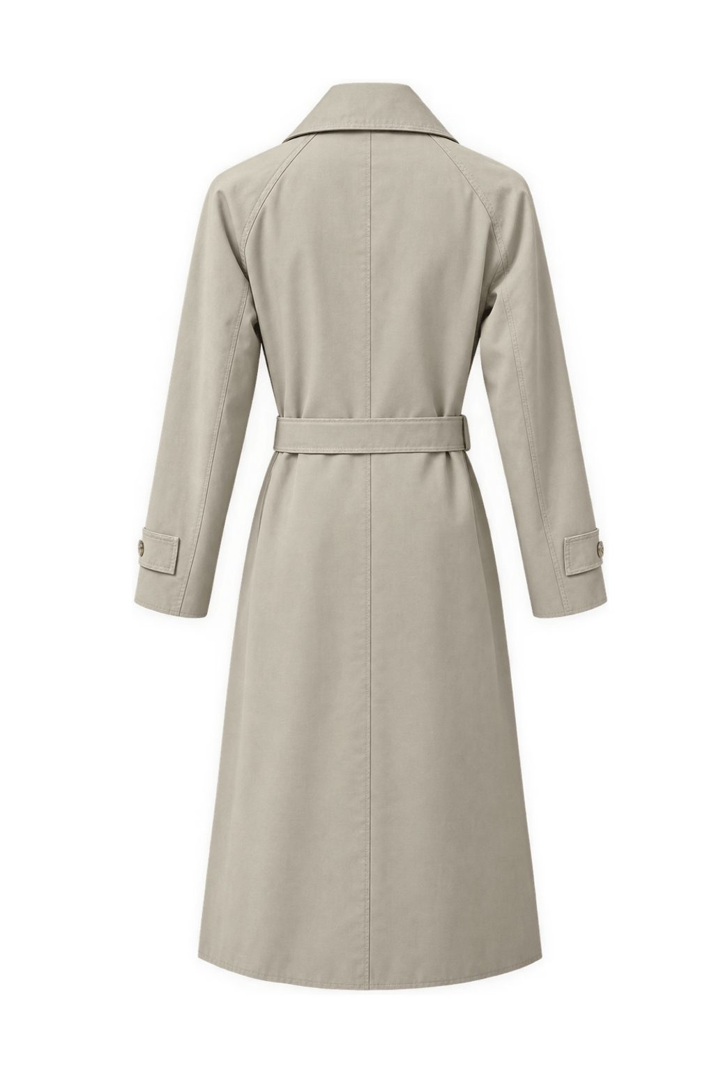 1980s Beige Cotton Trench Coat - Back View