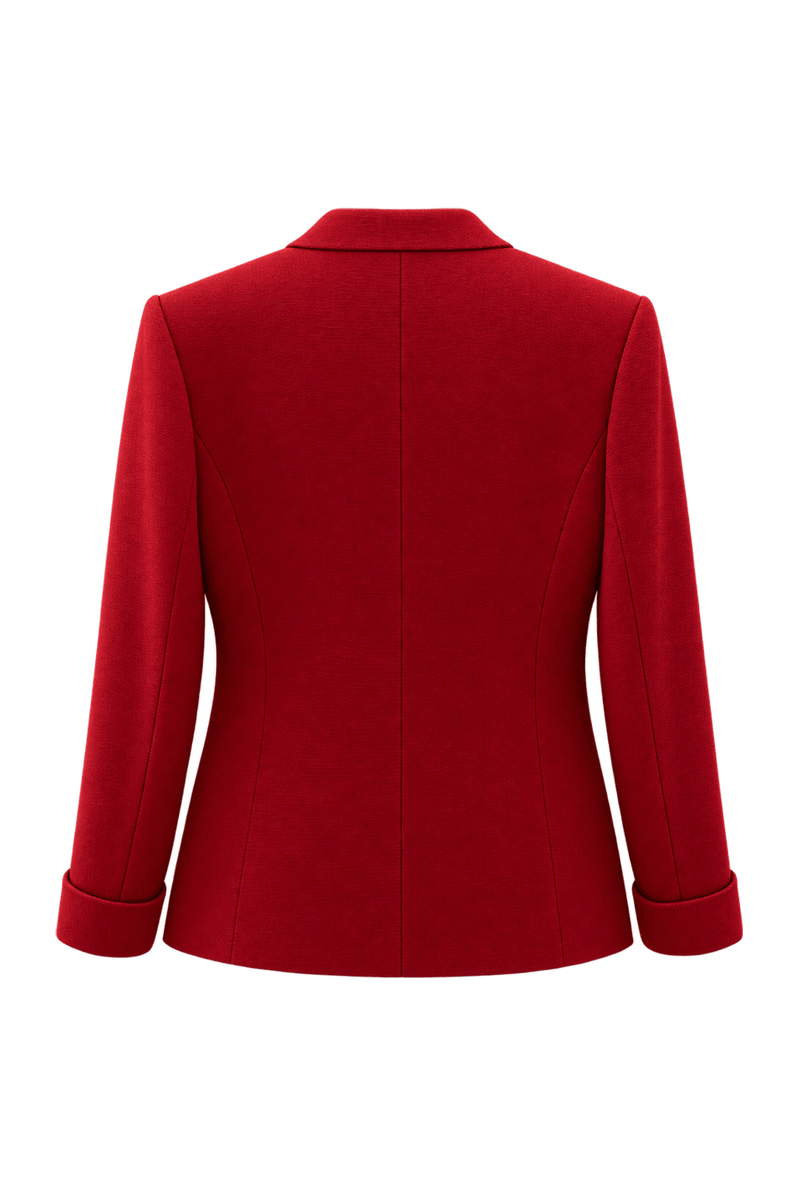 1980s Red Wool Blend Jacket - Back View