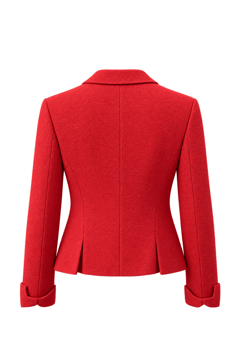 1980s Bright Red Wool Blend Blazer - Back View