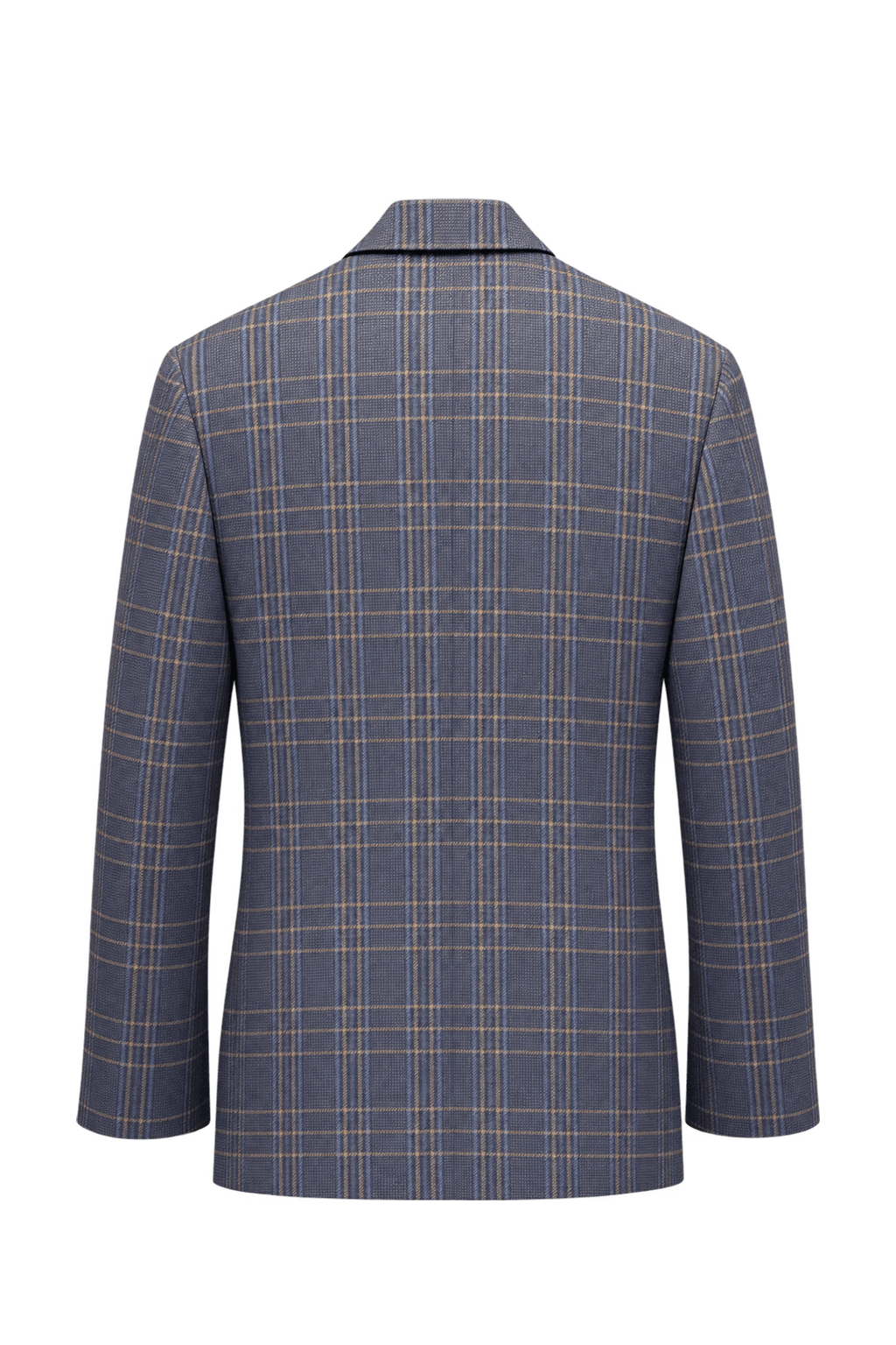 1980s Navy Blue Wool Blend Blazer - Back View