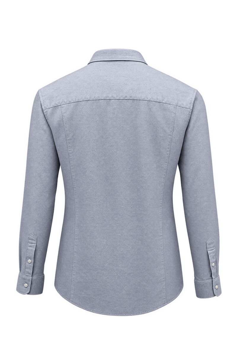 1990s Light Blue Cotton Dress Shirt - Back View