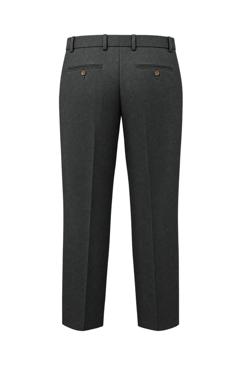 1990s Black Wool Blend Trousers - Back View