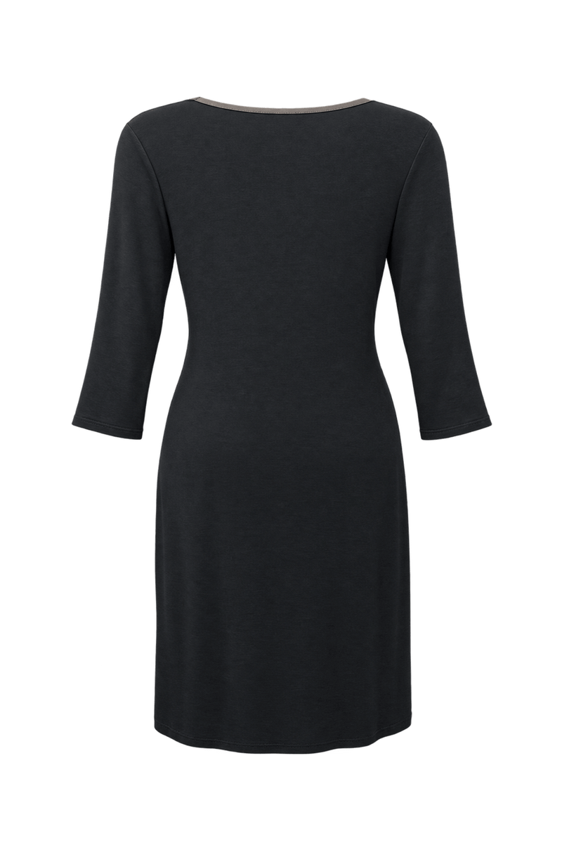 1990s Black Jersey Dress - Back View